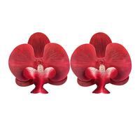 TUCEWP Large Flower Earrings for Women Artificial Flower Earrings Oversized Exaggerated Butterfly Orchid Earrings, Alloy Steel, No Gemstone