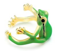 TUCEWP Latest-Tree Frog Ring Cute Adjustable Open Frog Ring for Women Men Funny Animal Ring Metal Frog Statement Rings Creative Frog Thumb Finger Rings Birthday Christmas Gift