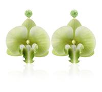TUCEWP Orchid Flower Earrings for Women Boho Statement Drop Dangle Earrings Trendy Exaggerated Large Raffia Floral Earrings Artificial Phalaenopsis Petals Earrings Summer Beach Vacation Jewelry Gift