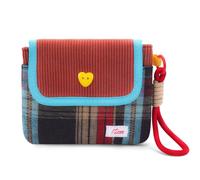 TUCEWP Small Makeup Bag for Purse Mini Cute Plaid Preppy Cosmetic Bag for Women Portable Vintage Makeup Pouch Corduroy Travel Wrist Strap Handbag Coin Purse Cosmetic Storage Organizer Christmas Gift