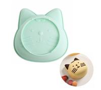 TUCHACA Cute Kitten 6 inch Silicone Cat Cake Mold Pan, Bread Pie Flan Tart Cake Mold, for Birthday Parties Baking, Friends' Dinners. (Green)