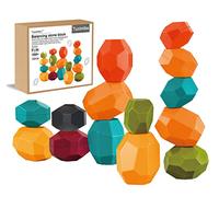 Tucimibo - Giant Balance Stones Set, Polyhedral Plastic Stacking Stones, Educational, Creative, Preschool Arts, Learning, Sensory Building Blocks