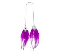 TUCKBOLD 1 Pc Feather Metal Feather Dream Catcher Car Rear View Mirror Pendant Accessories Car Hanging Ornament Rose Red