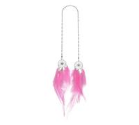 TUCKBOLD 1 Pc Feather Metal Feather Dream Catcher Car Rear View Mirror Pendant Accessories Car Hanging Ornament Pink