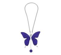 TUCKBOLD 1 Pcs Faux Rhinestone Metal Faux Diamond Butterfly Car Rear View Mirror Pendant Accessories Car Hanging Ornament Deep Blue