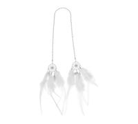 TUCKBOLD 1 Pcs Feather Metal Feather Dream Catcher Car Rear View Mirror Pendant Accessories Car Hanging Ornament White