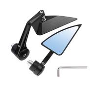 TUCKBOLD 1 Set Motorcycle Rear View Mirrors Universal Aluminum Alloy Blue Glass Bar End Side Mirrors Mount Black Triangle L-shaped Short Handle