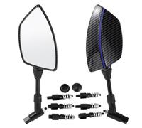 TUCKBOLD 1 Set Motorcycle Rear View Mirrors Universal Plastic Iron Clear Glass Bar End Side Mirrors Mount Blue Irregular Trapezium Straight Handle