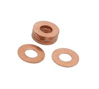 TUCKBOLD 10pcs 10mm Inner Dia Copper Washers Flat Sealing Gaskets Ring for Car Automotive Parts