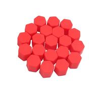 TUCKBOLD 20Pcs 17mm Red Silicone Car Wheel Lug Nut Bolt Hub Covers Screw Caps Automotive Parts