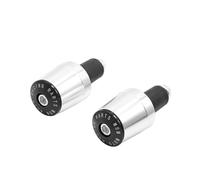 TUCKBOLD 2pcs Handlebar Handle Grip End Cap for Motorcycle Silver Tone Black Aluminium Alloy Automotive Parts