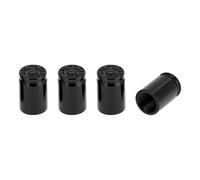 TUCKBOLD 4 Pcs Tire Valve Stem Caps Stylish 7x16.5mm Tyre Valve Dust Covers Bullet Case Shape Black Aluminum Alloy