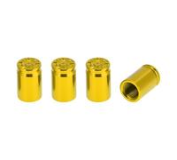 TUCKBOLD 4 Pcs Tire Valve Stem Caps Stylish 7x16.5mm Tyre Valve Dust Covers Bullet Case Shape Gold Tone Aluminum Alloy