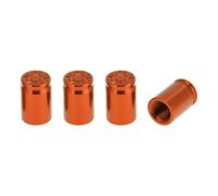 TUCKBOLD 4 Pcs Tire Valve Stem Caps Stylish 7x16.5mm Tyre Valve Dust Covers Bullet Case Shape Orange Aluminum Alloy