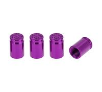 TUCKBOLD 4 Pcs Tire Valve Stem Caps Stylish 7x16.5mm Tyre Valve Dust Covers Bullet Case Shape Purple Aluminum Alloy