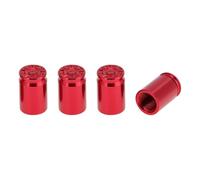 TUCKBOLD 4 Pcs Tire Valve Stem Caps Stylish 7x16.5mm Tyre Valve Dust Covers Bullet Case Shape Red Aluminum Alloy