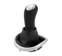 TUCKBOLD 5 Speed Manual Gear Shift Knob with Cover for Renault Clio | Gearbox Stick Shifter Lever Knob Black Chrome Silver Tone Plastic Faux Leather 1 Pcs