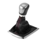 TUCKBOLD 5 Speed Manual Gear Shifter Knob with Cover for Ford Focus 2 MK2 | Gearbox Stick Shifter Lever Knob Black Silver Tone Plastic Faux Leather 1 Pcs