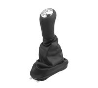 TUCKBOLD 5 Speed Manual Gear Shifter Knob with Cover for Renault Clio III | Automotive Gearbox Stick Shifter Lever Knob Chrome Black Plastic Faux Leather 1 Pcs