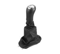 TUCKBOLD 5 Speed Manual Gear Shifter Knob with Cover for Renault Clio III | Gearbox Shifter Lever Knob Chrome Black Plastic and Faux Leather 1 Pcs