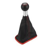 TUCKBOLD 5 Speed Manual Gear Shifter Knob with Cover for Volkswagen Golf Mk4 | Automotive Gearbox Stick Shifter Lever Knob Black Red Plastic Faux Leather 1 Pcs