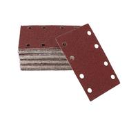 TUCKBOLD 50 Pcs Rectangle Sandpaper 8 Hole 40 Grit Hook and Loop Sanding Sheets Universal for Automotive Refinishing Woodworking 133x80mm Aluminum Oxide Red
