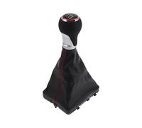 TUCKBOLD 6 Speed Manual Gear Shift Knob with Boot Dust Cover for Audi A6 No.4F0863278 | Front Gearbox Stick Shifter Lever Knob Black Red Plastic 1 Pcs