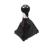TUCKBOLD 6 Speed Manual Gear Shift Knob with Cover for Audi A4 B8 No.8K0863278H | Gearbox Stick Shifter Lever Knob Black Chrome Silver Tone Red Plastic 1 Pcs