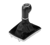 TUCKBOLD 6 Speed Manual Gear Shifter Knob with Cover for Opel for Astra III H | Gearbox Stick Shifter Lever Knob Black Silver Tone Plastic Faux Leather 1 Pcs