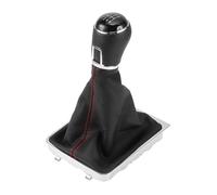 TUCKBOLD 6 Speed Manual Gear Shifter Knob with Cover for Volkswagen Passat Limo 3C2 B6 | Gearbox Stick Shifter Lever Knob Black Red Plastic Faux Leather 1 Pcs