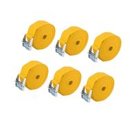 TUCKBOLD 6pcs 1" x 12' Car Cargo Tie Down Straps with Cam Lock Buckle Yellow Automotive Parts