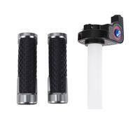 TUCKBOLD 7/8" 22mm 15/16" 24mm Motorcycle Hand Grips Cover Kit Non Slip Aluminum Alloy,Rubber Handlebar Grips Titanium Tone 1 Set