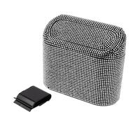 TUCKBOLD Auto Car Trash Can Durable Car Door Trash Bin White 1 Pc 6.3" Length 2.8" Width 5.5" Height ABS Rhinestone