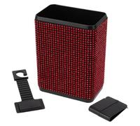 TUCKBOLD Auto Car Trash Can Durable Seat Back Trash Bin Red 1 Pc 4.3" Length 2.8" Width 5.5" Height Plastic Rhinestone