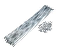 TUCKBOLD Bicycle Spokes Bike Wheel Spokes Silver Tone Nipple 1 Set 13G 255mm Length 45 Steel Galvanized