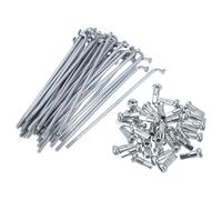 TUCKBOLD Bicycle Spokes Bike Wheel Spokes Silver Tone Nipple 1 Set 13G 80mm Length 45 Steel Galvanized