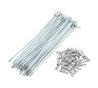 TUCKBOLD Bicycle Spokes Bike Wheel Spokes Silver Tone Nipple 1 Set 14G 112mm Length Carbon Steel Galvanized