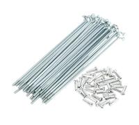 TUCKBOLD Bicycle Spokes Bike Wheel Spokes Silver Tone Nipple 1 Set 14G 130mm Length Carbon Steel Galvanized