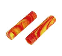 TUCKBOLD Bike Handlebar Grips Covers 125mm Long Soft | Bicycle End Grip Protector Yellow Red 1 Pair