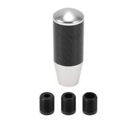 TUCKBOLD Car Shift Knob 9cm | Front Shift Lever Knob Universal for Automatic and Manual Vehicle Carbon Fiber Aluminum Alloy Silver Tone with 3 Adapter 1 Set