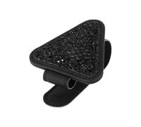 TUCKBOLD Car Sunglasses Clip with Magnetic Universal Sun Visor Eyeglasses Holder Clip PU Leather Black/Flash Black 8x6cm 1 Pcs