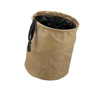 TUCKBOLD Car Trash Can Hanging Garbage Storage Foldable Brown Faux Leather Automotive Parts