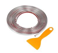 TUCKBOLD Car Truck Window Trim Strip 1/4" 6mm Width 10Ft 300cm Self Adhesive Scratch-Proof | Bumper Door Body Side Decorative Sticker Gloss Silver Tone 1 Set