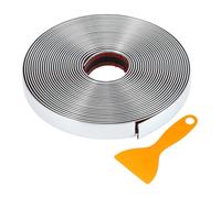 TUCKBOLD Car Truck Window Trim Strip 4/5" 22mm Width 32Ft 10m Self Adhesive Scratch-Proof | Universal Bumper Door Body Side Decorative Sticker Gloss Silver Tone