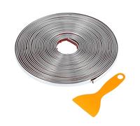 TUCKBOLD Car Truck Window Trim Strip 5/16" 8mm Width 32Ft 10m Self Adhesive Scratch-Proof | Universal Bumper Door Body Side Decorative Sticker Gloss Silver Tone
