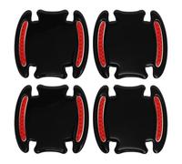 TUCKBOLD Car Universal Car Door Handle Cup Cover Anti-scratch | Protection Film Reflective Stickers Black Red 4 Pcs