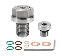 TUCKBOLD for Car Motorcycle Boat Oil Drain Plug Anti Leakage Engine Oil Pan Drain Bolt Screw Thread Repair Silver Tone with 4 Gasket Copper M12.1-1.25mm