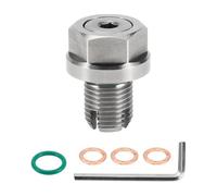 TUCKBOLD for Car Motorcycle Boat Oil Drain Plug Anti Leakage Engine Oil Pan Drain Bolt Screw Thread Repair Silver Tone with 3 Gasket Copper M12.1-1.5mm