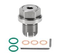 TUCKBOLD for Car Motorcycle Boat Oil Drain Plug Anti Leakage Engine Oil Pan Drain Bolt Screw Thread Repair Silver Tone with 3 Gasket Copper M14.1-1.5mm