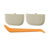TUCKBOLD Makeup Mirror Cover Sun Visor Cap Clip for Ford Edge Robust No.DS7Z54672A40AF | Inner Sun Visor Bolt Cover Beige with Flat Pry Bar 1set